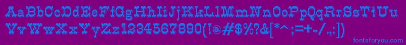 K22Eclair Font – Blue Fonts on Purple Background