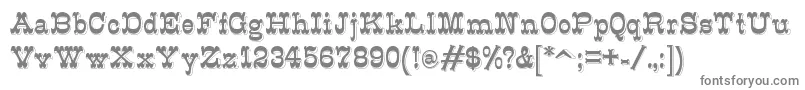 K22Eclair-fontti – harmaat kirjasimet valkoisella taustalla