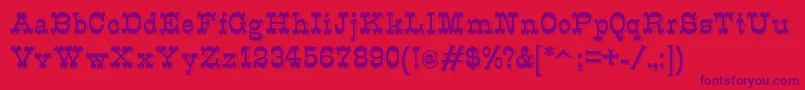 K22Eclair Font – Purple Fonts on Red Background