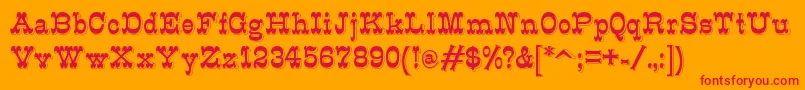 K22Eclair Font – Red Fonts on Orange Background