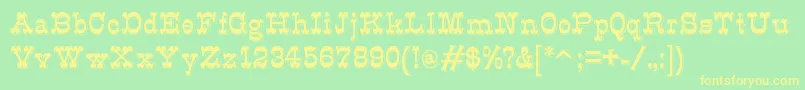 K22Eclair Font – Yellow Fonts on Green Background