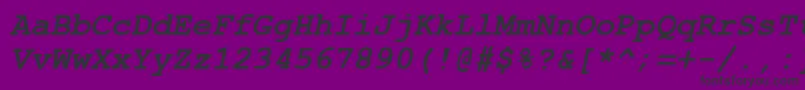 CourtiercBolditalic-Schriftart – Schwarze Schriften auf violettem Hintergrund