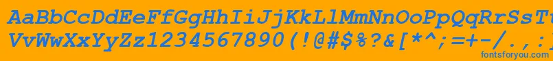 CourtiercBolditalic Font – Blue Fonts on Orange Background