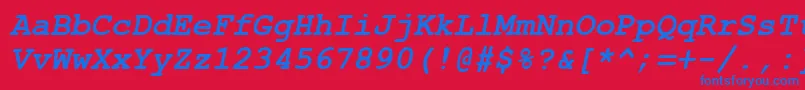 Шрифт CourtiercBolditalic – синие шрифты на красном фоне