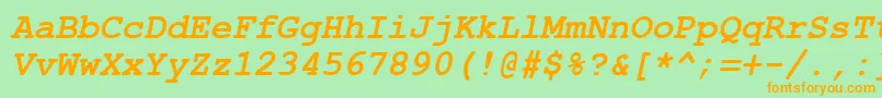 CourtiercBolditalic Font – Orange Fonts on Green Background