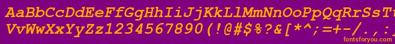 CourtiercBolditalic Font – Orange Fonts on Purple Background