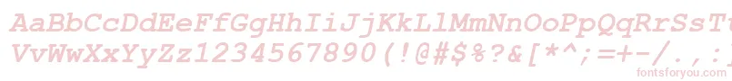 CourtiercBolditalic-Schriftart – Rosa Schriften auf weißem Hintergrund