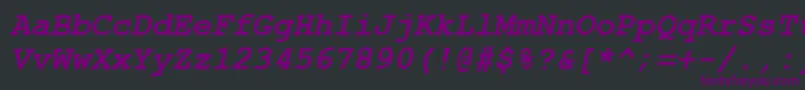 CourtiercBolditalic-Schriftart – Violette Schriften auf schwarzem Hintergrund