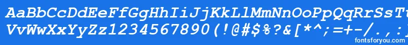フォントCourtiercBolditalic – 青い背景に白い文字