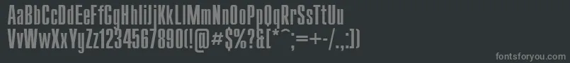 フォントSanasoftCompact.Kz – 黒い背景に灰色の文字