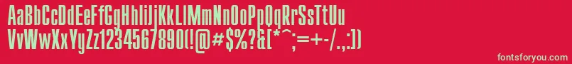 SanasoftCompact.Kz Font – Green Fonts on Red Background