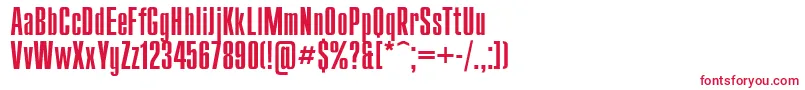 フォントSanasoftCompact.Kz – 白い背景に赤い文字