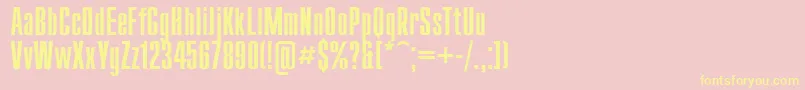 SanasoftCompact.Kz Font – Yellow Fonts on Pink Background