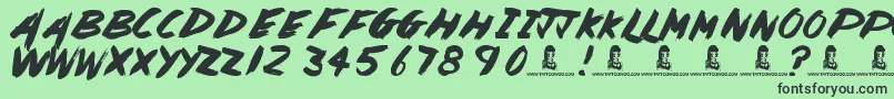 PaintedLady Font – Black Fonts on Green Background