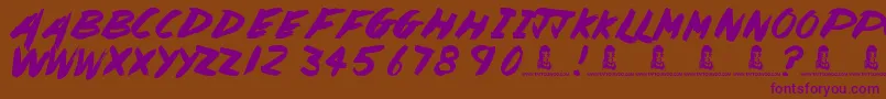 フォントPaintedLady – 紫色のフォント、茶色の背景