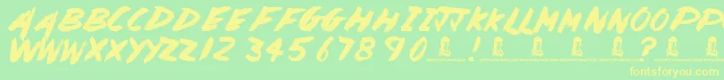 PaintedLady Font – Yellow Fonts on Green Background
