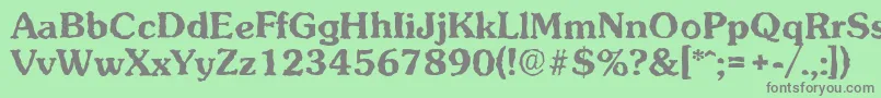 フォントSunsetrandomBold – 緑の背景に灰色の文字