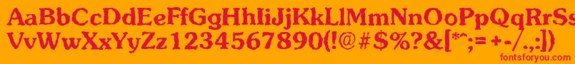SunsetrandomBold Font – Red Fonts on Orange Background