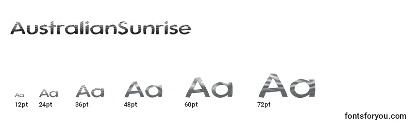 AustralianSunrise Font Sizes