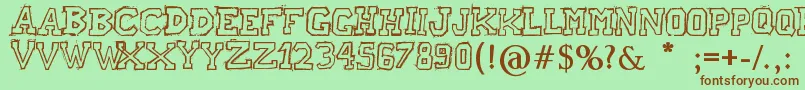 RaslaniAmericanLetters Font – Brown Fonts on Green Background