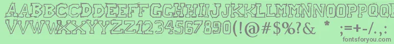 RaslaniAmericanLetters Font – Gray Fonts on Green Background