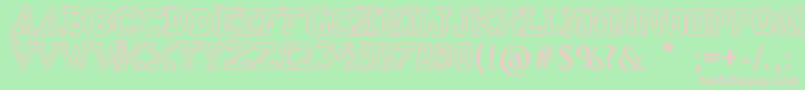 RaslaniAmericanLetters Font – Pink Fonts on Green Background