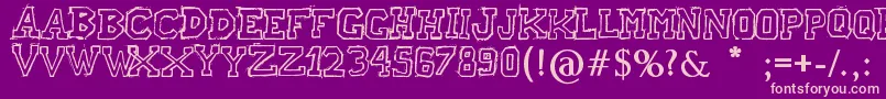 フォントRaslaniAmericanLetters – 紫の背景にピンクのフォント