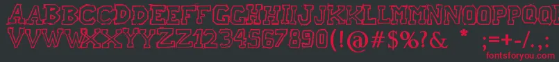 RaslaniAmericanLetters Font – Red Fonts on Black Background