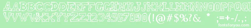 RaslaniAmericanLetters Font – White Fonts on Green Background