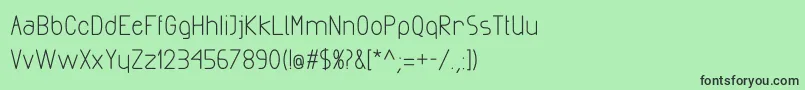 フォントExactaBold – 緑の背景に黒い文字