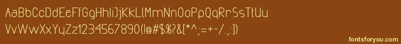 フォントExactaBold – 黄色のフォント、茶色の背景