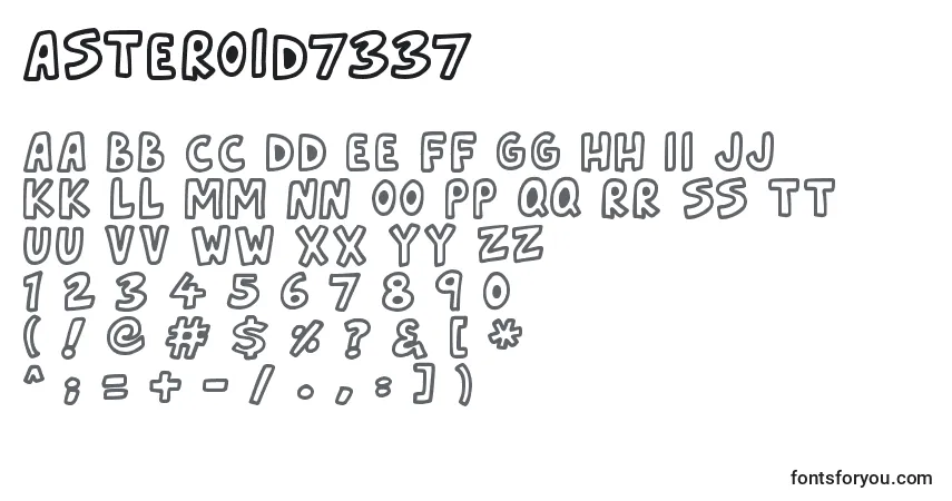 Czcionka Asteroid7337 (33958) – alfabet, cyfry, specjalne znaki