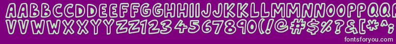 Asteroid7337 Font – Green Fonts on Purple Background