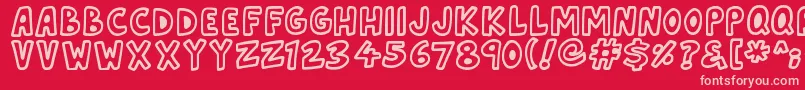 Asteroid7337 Font – Pink Fonts on Red Background
