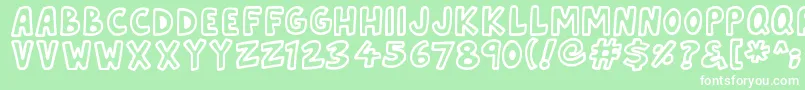 Asteroid7337 Font – White Fonts on Green Background