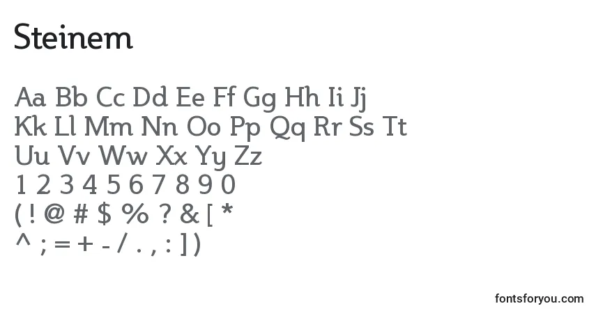 Шрифт Steinem – алфавит, цифры, специальные символы