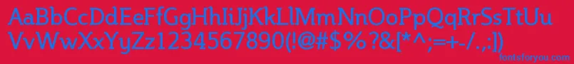 Steinem Font – Blue Fonts on Red Background