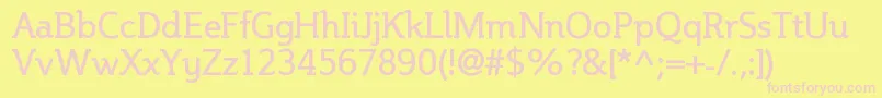 Steinem-fontti – vaaleanpunaiset fontit keltaisella taustalla