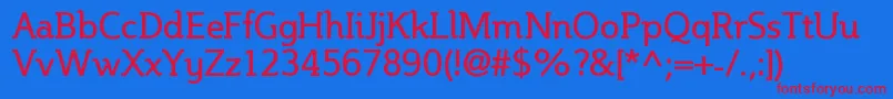 フォントSteinem – 赤い文字の青い背景