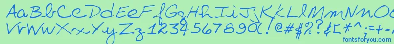 VillaRegular Font – Blue Fonts on Green Background
