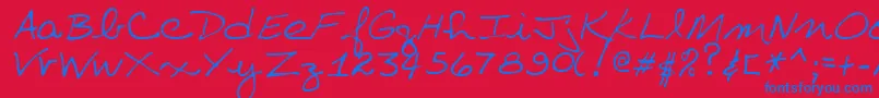 VillaRegular Font – Blue Fonts on Red Background