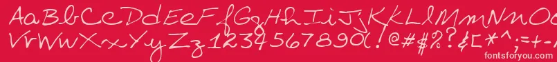 Czcionka VillaRegular – różowe czcionki na czerwonym tle