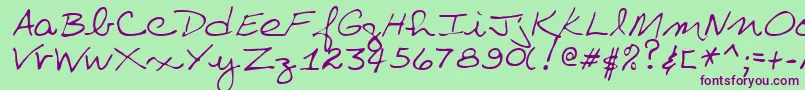 VillaRegular Font – Purple Fonts on Green Background