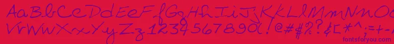 VillaRegular Font – Purple Fonts on Red Background