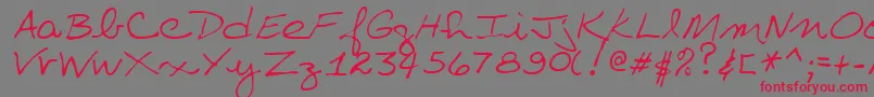 VillaRegular Font – Red Fonts on Gray Background