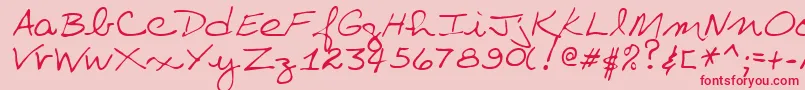 VillaRegular Font – Red Fonts on Pink Background