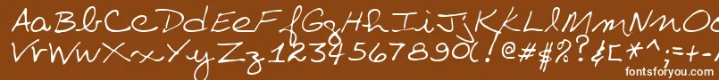 VillaRegular-fontti – valkoiset fontit ruskealla taustalla