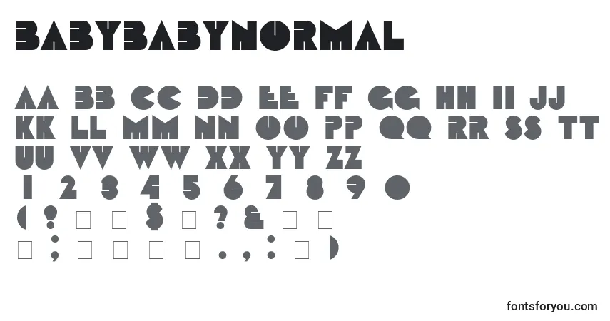 A fonte BabyBabyNormal – alfabeto, números, caracteres especiais