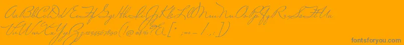 MrSheffield-Schriftart – Graue Schriften auf orangefarbenem Hintergrund