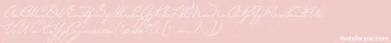 MrSheffield-Schriftart – Weiße Schriften auf rosa Hintergrund